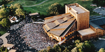 Aerial View of the Filene Center during a Performance