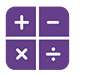 Illustration of addition, subtraction, multiplication, and division symbols