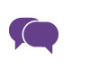 Illustration of two speech bubbles to represent language development