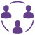 Illustration representing a gathering of three people