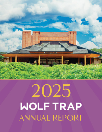 2025 Wolf Trap Annual Report cover with the Filene Center