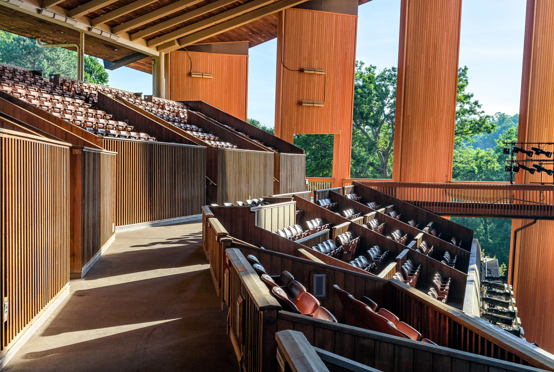 The empty box seats at Wolf Trap.